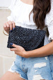 Fold Over Straw Clutch - ONLINE ONLY SHIPS IN 1-4 DAYS