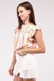 Multi Stripe Ruffle Top - ONLINE ONLY 1-4 DAYS SHIPPING