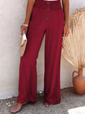 Full Size Decorative Button High Waist Pants- Ships 5-10 days •Sizes: S-3XL