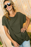 COWL NECK TWISTED BOTTOM TOP - ONLINE ONLY - 1-4 DAY SHIPPING
