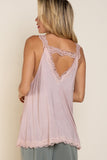 Lace Trim Halter Top with Back Strap - ONLINE ONLY - 1-4 DAY SHIPPING