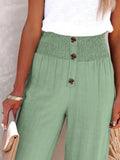 Full Size Decorative Button High Waist Pants- Ships 5-10 days •Sizes: S-3XL