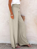 Full Size Decorative Button High Waist Pants- Ships 5-10 days •Sizes: S-3XL