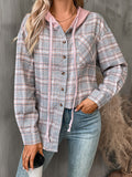 Plaid Long Sleeve Hooded Jacket Ships in 5-10 days • Sizes: S-2X