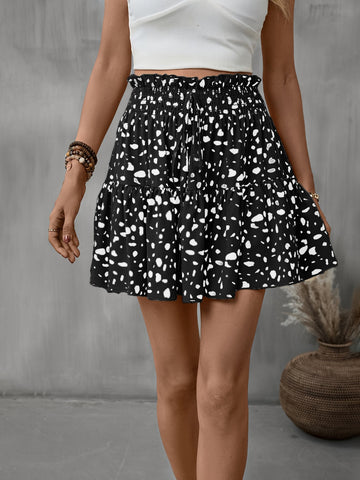 Frill Tied Printed Mini Skirt - ONLINE ONLY