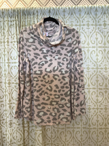 Leopard Cowl Neck Sweater-IN STORE