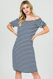 OFF THE SHOULDER MIDI DRESS