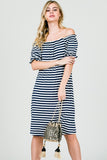 OFF THE SHOULDER MIDI DRESS