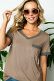SOLID V NECK TOP - ONLINE ONLY 1-4 DAYS SHIPPING