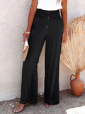 Full Size Decorative Button High Waist Pants- Ships 5-10 days •Sizes: S-3XL