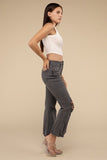 Acid Washed High Waist Distressed Straight Pants - ONLINE ONLY - SHIPS IN 1-4 DAYS