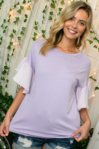 SOLID CHECKER MIXED BOXY TOP - ONLINE ONLY - 1-4 DAY SHIPPING