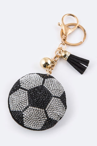 Soft Crystal Soccer Ball Key Charm - ONLINE ONLY SHIPS IN 1-4 DAYS