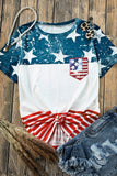 US Flag Round Neck Short Sleeve T-Shirt - ONLINE ONLY