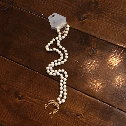 Crescent Moon Beaded Neckalce