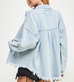 Plus Size Distressed Jean Jacket - IN-STORE