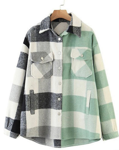 Two Toned Sage/Gray Shacket