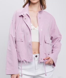High Neck Crop Utility Jacket- IN-STORE
