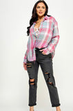 Plaid Distressed Button Down