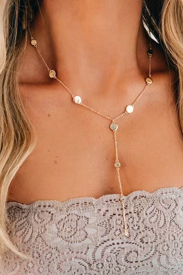 Disc Charm Lariat Necklace- IN-STORE