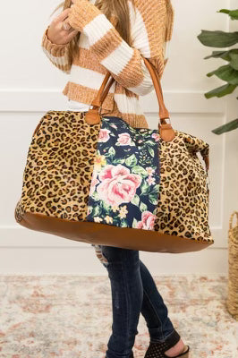 Weekend Getaway Bag Floral Leopard Animal Print