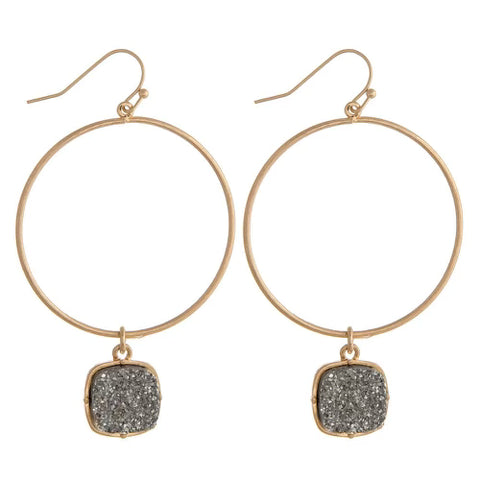 Circle Metal with Druzy Accebt