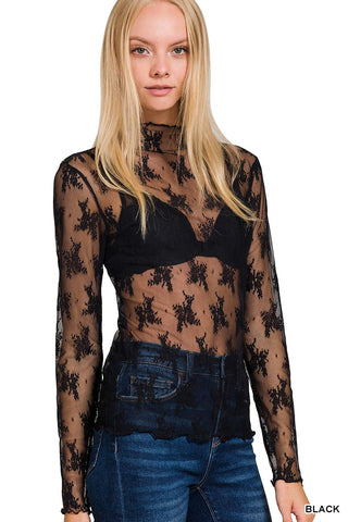 LACE SEE-THROUGH LAYERING TOP - IN-STORE