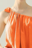 Ninexis One Shoulder Bow Tie Strap Satin Silk Top - ONLINE ONLY
