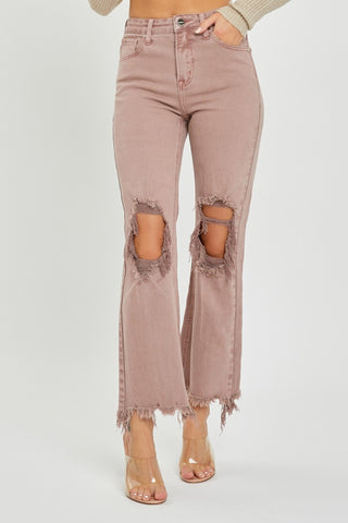 RISEN Distressed Ankle Bootcut Jeans - ONLINE ONLY - 7-10 DAY SHIPPING