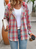 Plaid Long Sleeve Hooded Jacket Ships in 5-10 days • Sizes: S-2X