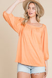 Culture Code Square Neck Puff Sleeve Top 2-5 Day Shipping