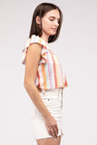 Multi Stripe Ruffle Top - ONLINE ONLY 1-4 DAYS SHIPPING