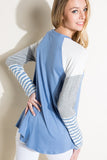 SOLID STRIPE COLOR BLOCKED TOP - ONLINE ONLY - SHIPS 1-4 DAYS