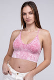 Washed Ribbed Bra Padded Tank Top - ONLINE ONLY 1-4 DAYS SHIPPING