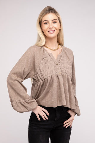 V Neck Frilled Peplum Top - ONLINE ONLY 1-4 DAYS SHIPPING