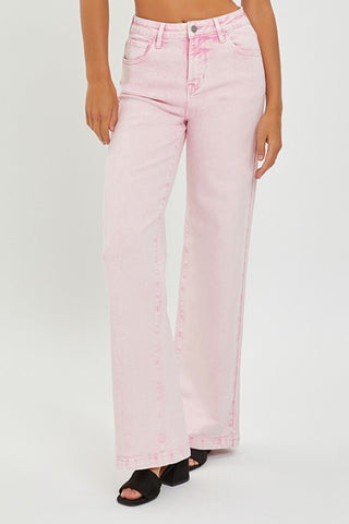 RISEN Full Size High Rise Tummy Control Wide Leg Jeans - ONLINE ONLY