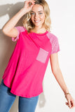 SOLID STRIPE MIX POCKET TOP - ONLINE ONLY - 1-4 DAY SHIPPING