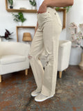 Judy Blue Full Size High Waist Distressed Wide Leg Jeans 2-5 Day Shipping - Returns Available at Store