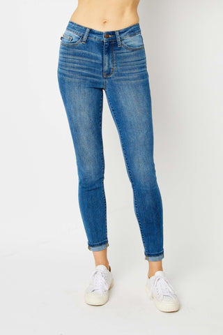 Judy Blue Full Size Cuffed Hem Skinny Jeans - ONLINE ONLY