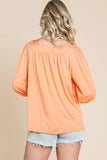 Culture Code Square Neck Puff Sleeve Top 2-5 Day Shipping