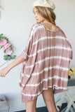STRIPED TIE DYE ROUND NECK TUNIC - ONLINE ONLY 1-4 DAYS SHIPPING