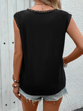 Lace Round Neck Cap Sleeve T-Shirt - ONLINE ONLY - 7-10 DAY SHIPPING