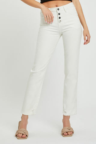 RISEN Full Size Mid-Rise Tummy Control Straight Jeans - ONLINE ONLY