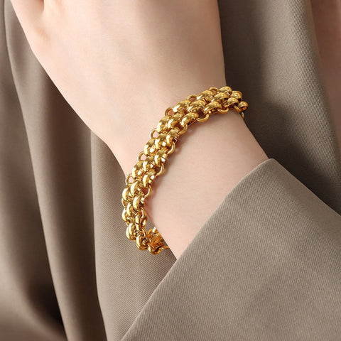 Gold-Plated Toggle Clasp Bracelet - ONLINE ONLY
