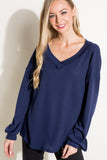 WAFFLE HIGH LOW BOXY TOP - ONLINE ONLY - 1-4 DAY SHIPPING