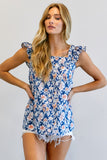 Floral Printed Ruffle Sleeveless Top - ONLINE ONLY - 1-4 DAY SHIPPING