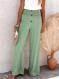 Full Size Decorative Button High Waist Pants- Ships 5-10 days •Sizes: S-3XL
