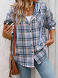 Plaid Long Sleeve Hooded Jacket Ships in 5-10 days • Sizes: S-2X