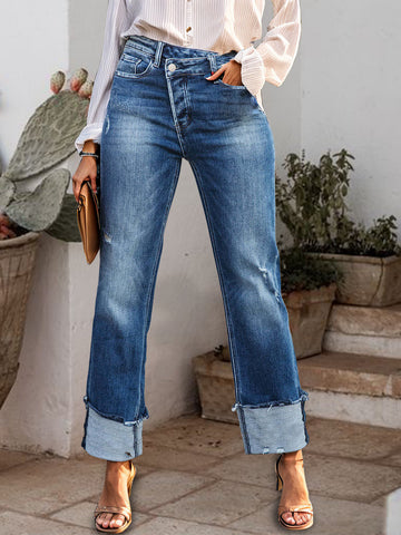 Mid-Rise Waist Jeans with Pockets - ONLINE ONLY