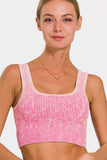 Zenana Ribbed Square Neck Wide Strap Tank - ONLINE ONLY